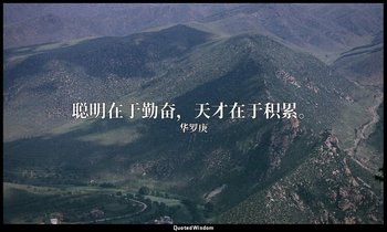 聪明在于勤奋，天才在于积累。 — 华罗庚