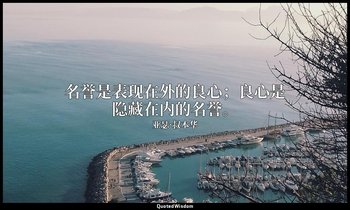 名誉是表现在外的良心；良心是隐藏在内的名誉。 — 亚瑟·叔本华