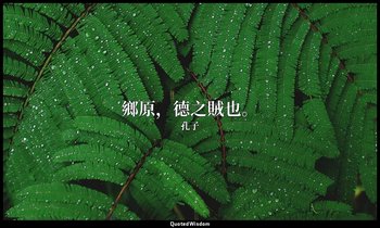 “鄉原，德之賊也。” — 孔子