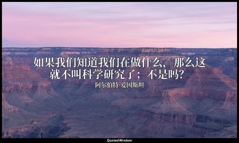 如果我们知道我们在做什么，那么这就不叫科学研究了；不是吗？ — 阿尔伯特·爱因斯坦