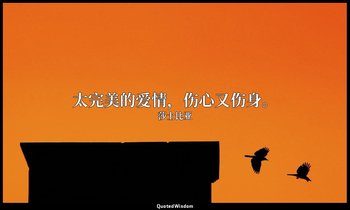 太完美的爱情，伤心又伤身。 — 莎士比亚