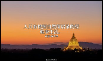 人只有按照自然所启录的经验来生活。 — 亚瑟·叔本华