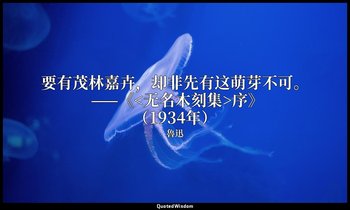 要有茂林嘉卉，却非先有这萌芽不可。 ——《<无名木刻集>序》（1934年） — 魯迅