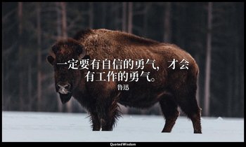 一定要有自信的勇气，才会有工作的勇气。 — 鲁迅