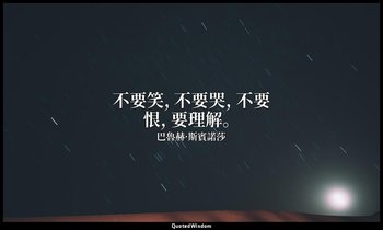 不要笑, 不要哭, 不要恨, 要理解。 — 巴魯赫·斯賓諾莎