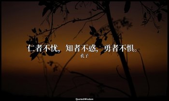 仁者不忧，知者不惑，勇者不惧。 — 孔子