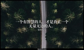 一个有智慧的人，才是真正一个无量无边的人。 — 巴尔扎克