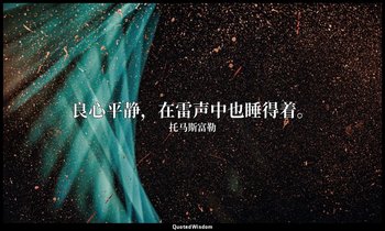 良心平静，在雷声中也睡得着。 — 托马斯富勒
