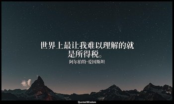 世界上最让我难以理解的就是所得税。 — 阿尔伯特·爱因斯坦