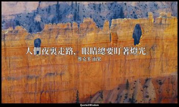 人們夜裏走路，眼睛總要盯著燈光。 — 维克多·雨果