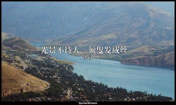 光景不待人，须叟发成丝。 — 李白