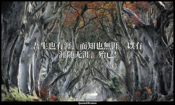 吾生也有涯，而知也無涯。以有涯随无涯，殆已! — 庄子