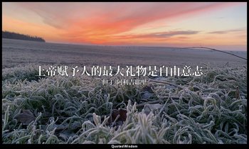 上帝赋予人的最大礼物是自由意志。 — 但丁·阿利吉耶里