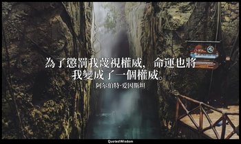 為了懲罰我蔑視權威，命運也將我變成了一個權威。 — 阿尔伯特·爱因斯坦