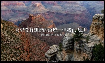 天空没有翅膀的痕迹，但我已飞过。 — 罗宾德拉纳特·泰戈尔