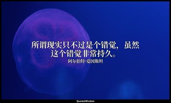所谓现实只不过是个错觉，虽然这个错觉非常持久。 — 阿尔伯特·爱因斯坦
