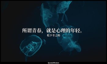 所谓青春，就是心理的年轻。 — 松下幸之助