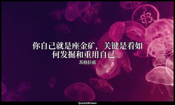 你自己就是座金矿，关键是看如何发掘和重用自己。 — 苏格拉底
