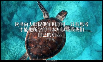 读书向大脑提供知识原料，只有思考才能把所学的书本知识变成我们自己的东西。 — 洛克