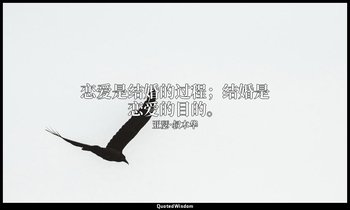 恋爱是结婚的过程；结婚是恋爱的目的。 — 亚瑟·叔本华