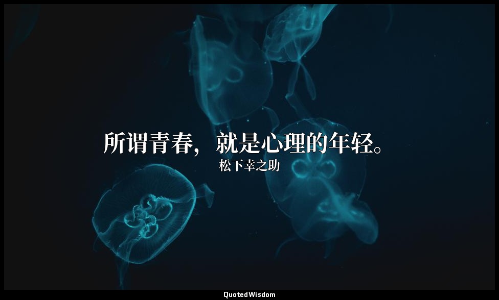 所谓青春，就是心理的年轻。 — 松下幸之助