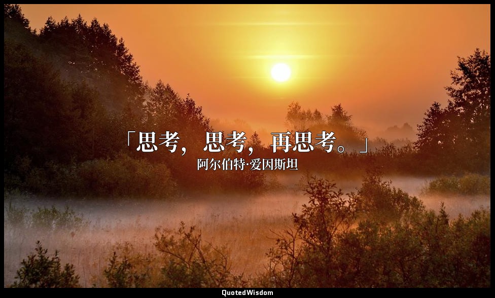 「思考，思考，再思考。」 — 阿尔伯特·爱因斯坦