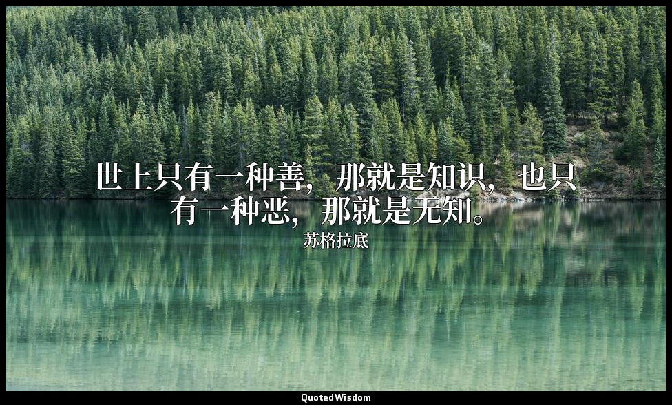 世上只有一种善，那就是知识，也只有一种恶，那就是无知。 — 苏格拉底